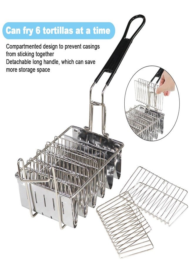 SOTECH 6 Shells Taco Fryer Basket Stainless Steel with Handles Taco Shell Mold For Deep Fat Fryer Basket Taco Shell Maker - Image 4